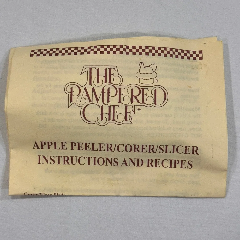 Pampered Chef Apple Peeler Corer Slicer Kitchen Tool Silver Red‎ | Cottagecore